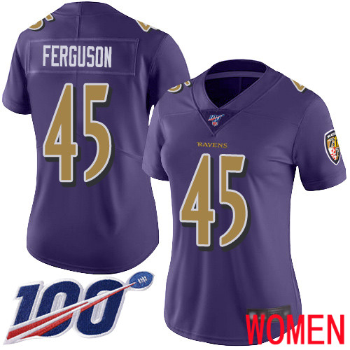 Baltimore Ravens Limited Purple Women Jaylon Ferguson Jersey NFL Football #45 100th Season Rush Vapor Untouchable